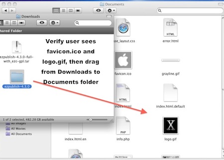 Move extracted archive into httpd docs folder