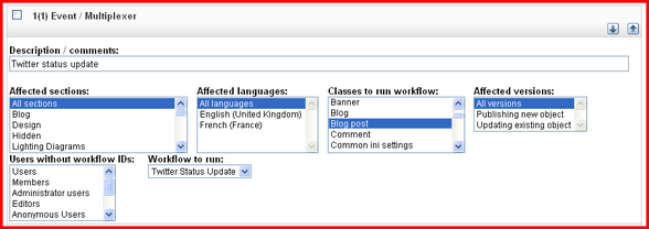 Configuring the workflow event - eZ Publish